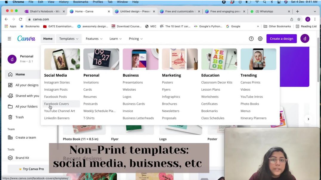 ⁣Templates in Canva(Print vs non print templates)